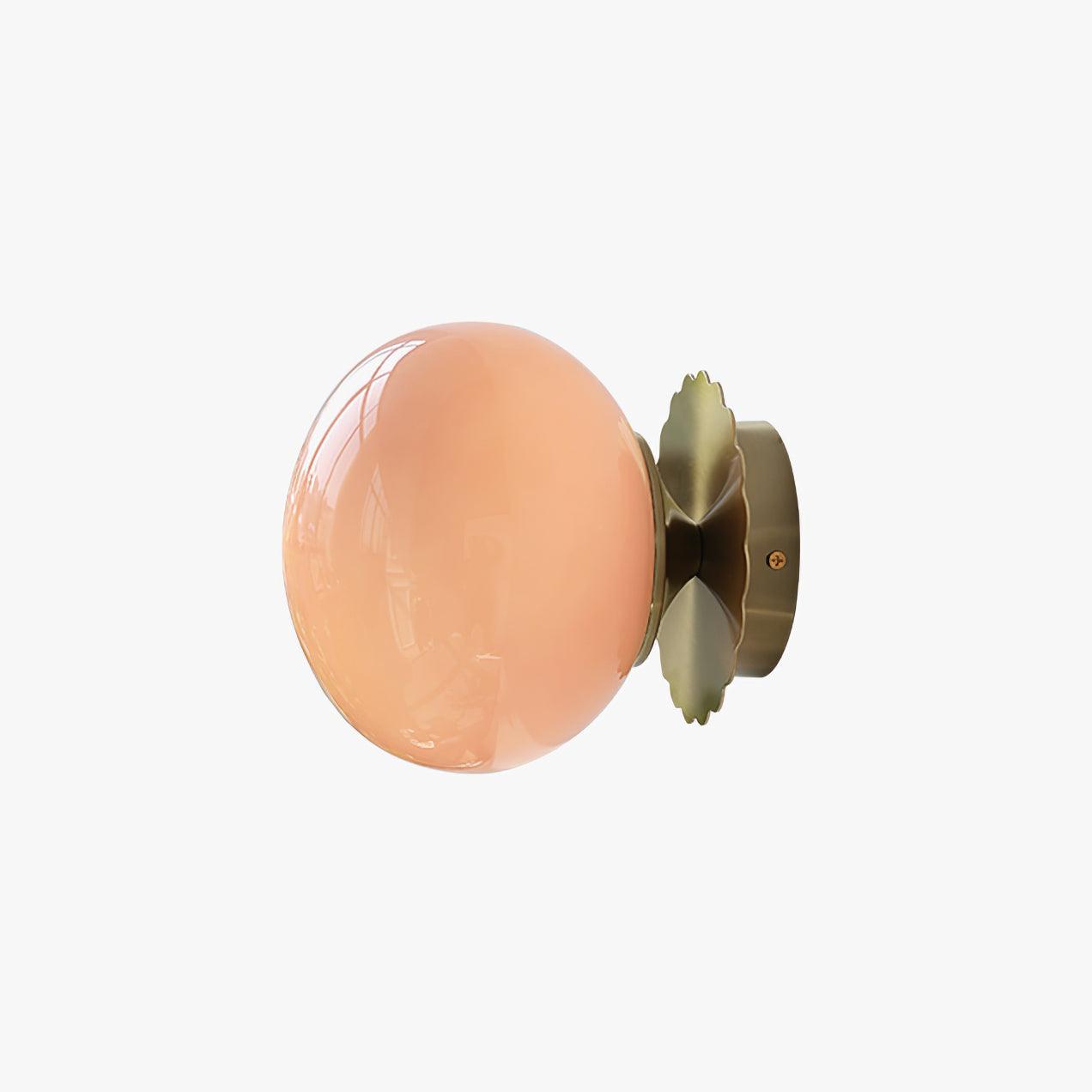 Marshmallow Wall Sconce | Metal & Pink Glass | 20cm Diameter
