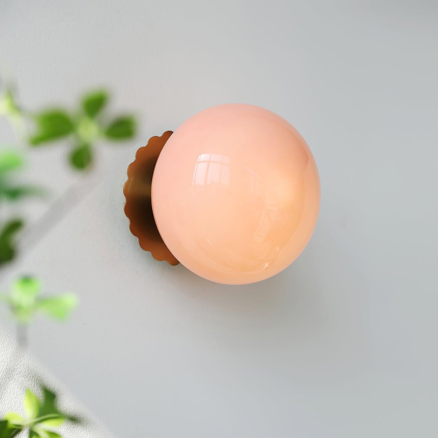 Marshmallow Wall Sconce | Metal & Pink Glass | 20cm Diameter