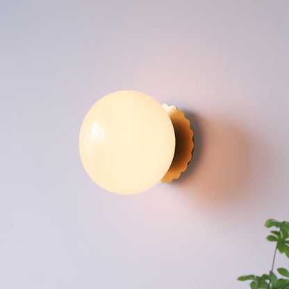 Marshmallow Wall Sconce | Metal & Pink Glass | 20cm Diameter