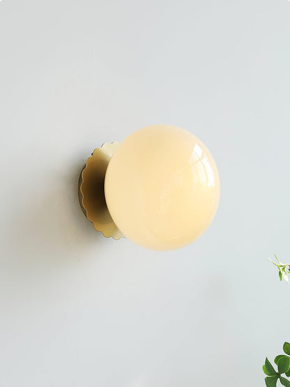 Marshmallow Wall Sconce | Metal & Pink Glass | 20cm Diameter