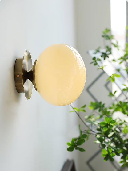 Marshmallow Wall Sconce | Metal & Pink Glass | 20cm Diameter