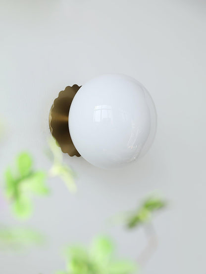 Marshmallow Wall Sconce | Metal & Pink Glass | 20cm Diameter