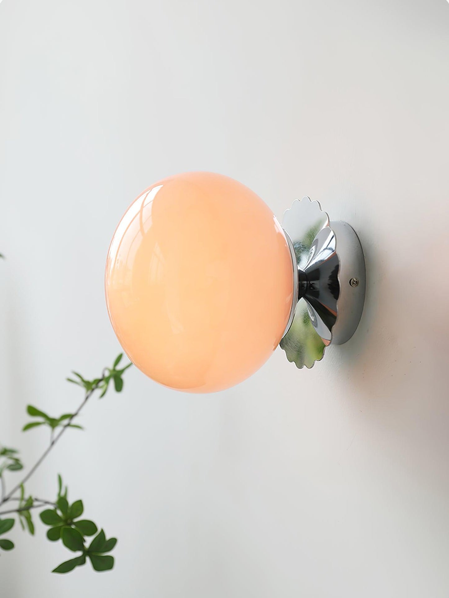 Marshmallow Wall Sconce | Metal & Pink Glass | 20cm Diameter