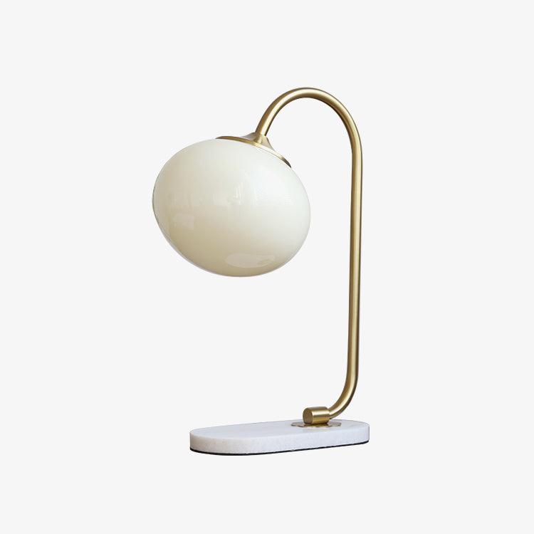 Marshmallow Table Lamp | Gold Finish with Pink Glass Shade | 22cm Diameter