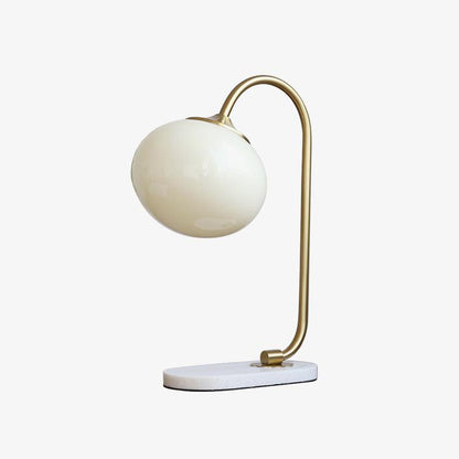 Marshmallow Table Lamp | Gold Finish with Pink Glass Shade | 22cm Diameter