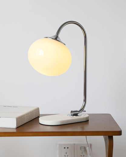 Marshmallow Table Lamp | Gold Finish with Pink Glass Shade | 22cm Diameter