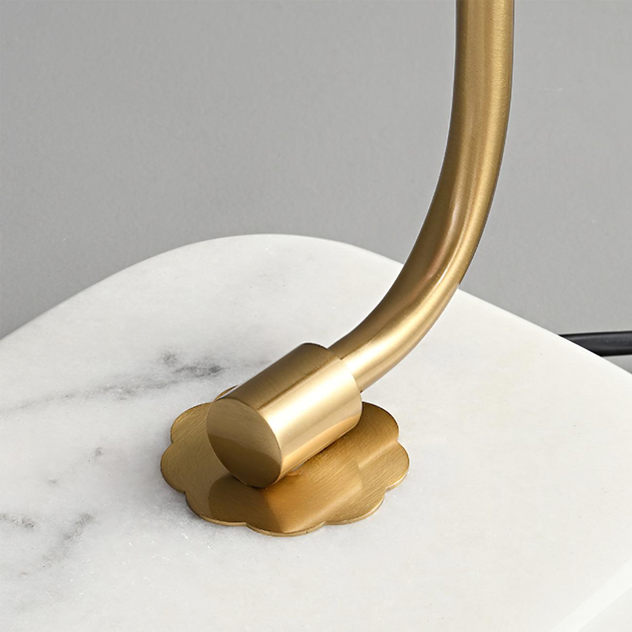 Marshmallow Table Lamp | Gold Finish with Pink Glass Shade | 22cm Diameter