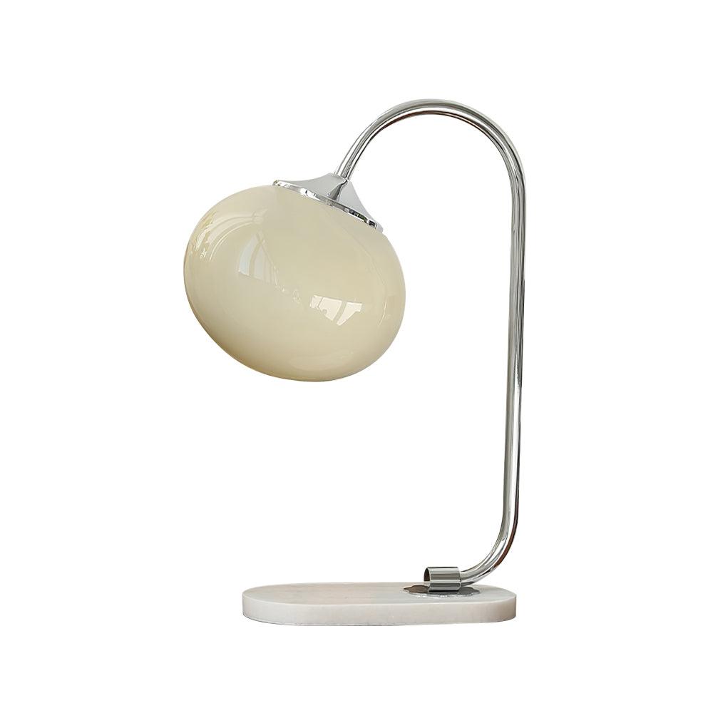 Marshmallow Table Lamp | Gold Finish with Pink Glass Shade | 22cm Diameter