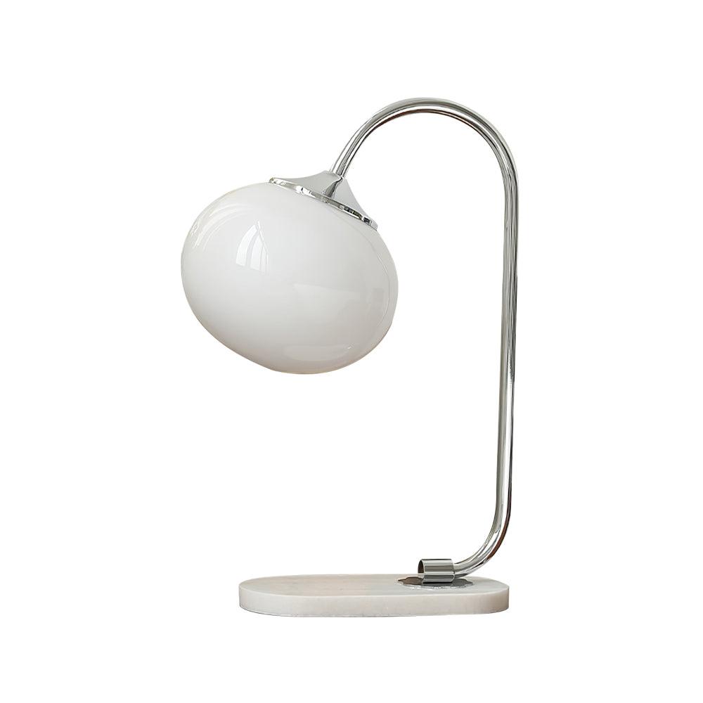 Marshmallow Table Lamp | Gold Finish with Pink Glass Shade | 22cm Diameter