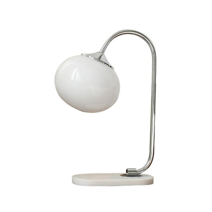 Marshmallow Table Lamp | Gold Finish with Pink Glass Shade | 22cm Diameter