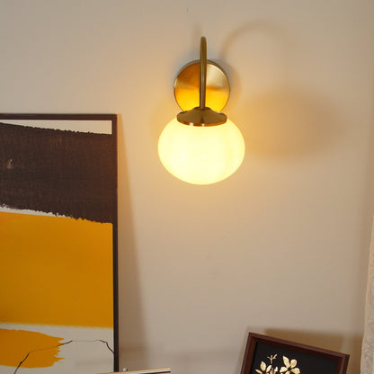 Marshmallow Wall Lamp | Copper & Pink Glass | 14cm Diameter