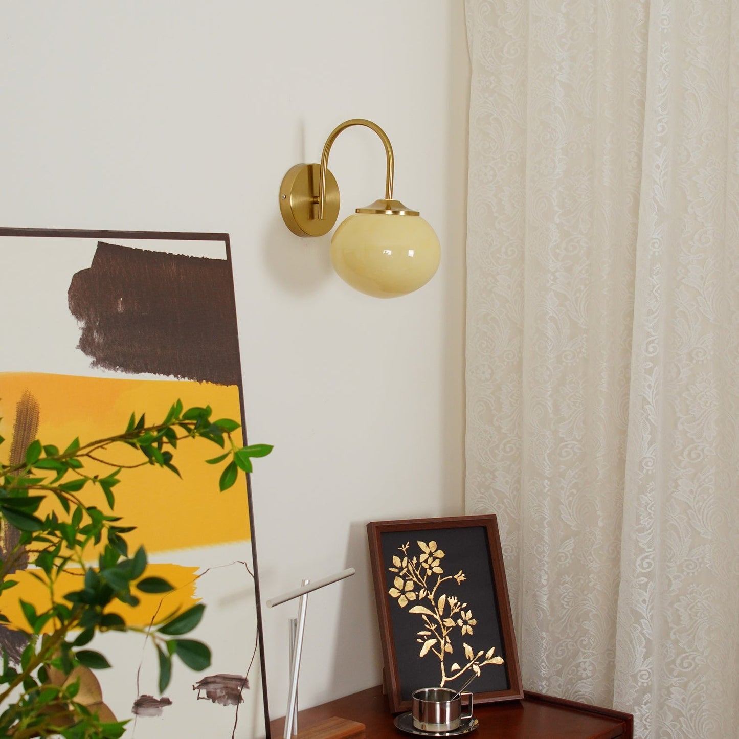 Marshmallow Wall Lamp | Copper & Pink Glass | 14cm Diameter