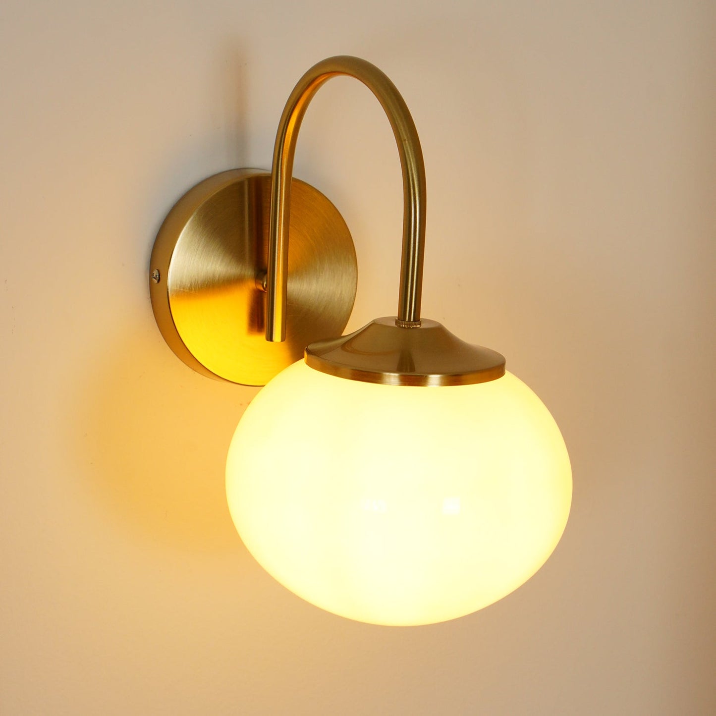 Marshmallow Wall Lamp | Copper & Pink Glass | 14cm Diameter