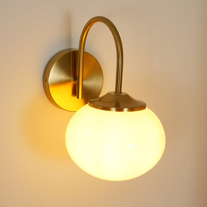 Marshmallow Wall Lamp | Copper & Pink Glass | 14cm Diameter