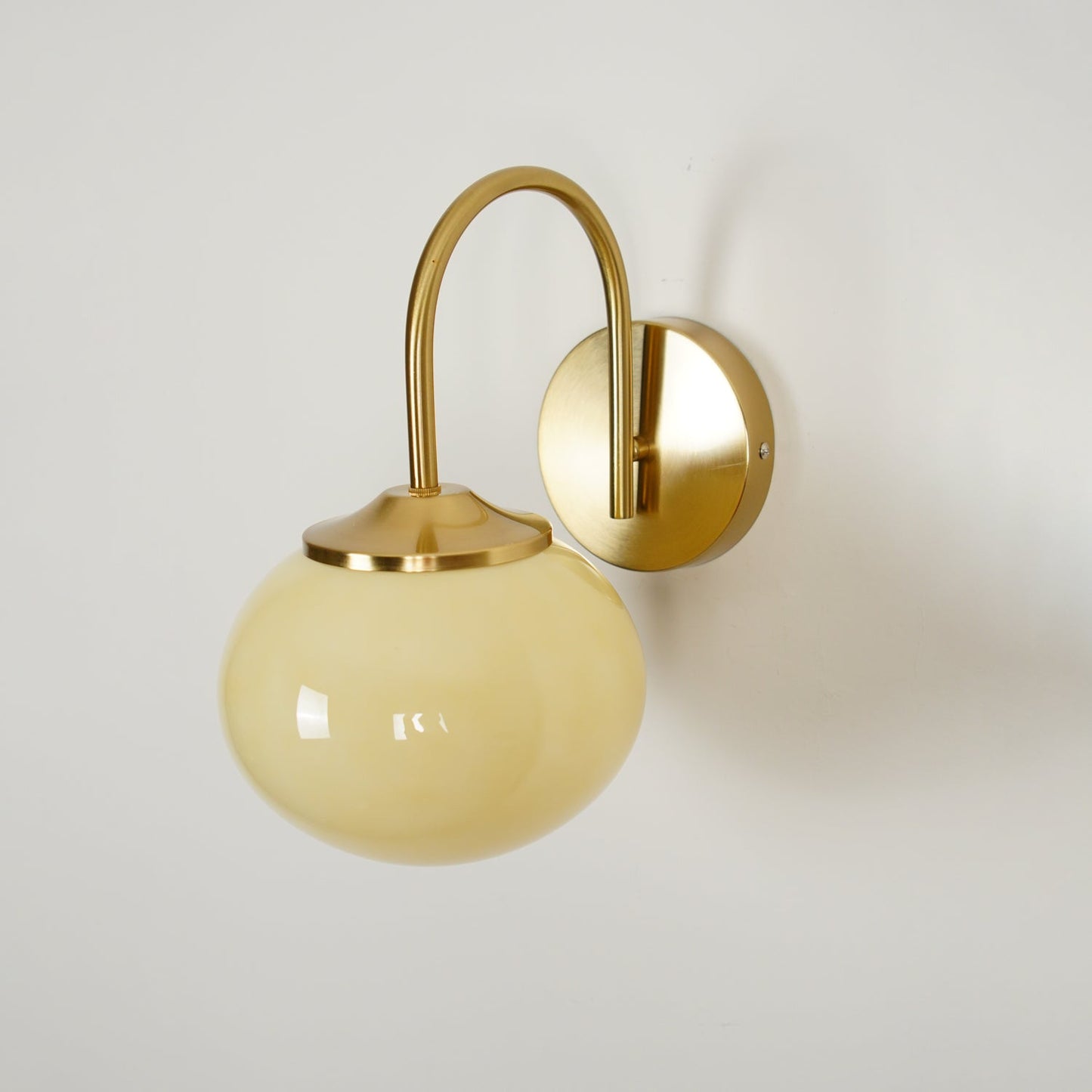 Marshmallow Wall Lamp | Copper & Pink Glass | 14cm Diameter