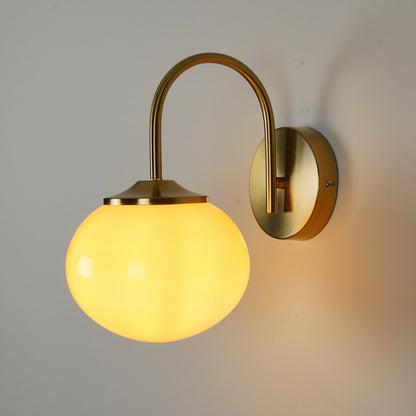 Marshmallow Wall Lamp | Copper & Pink Glass | 14cm Diameter