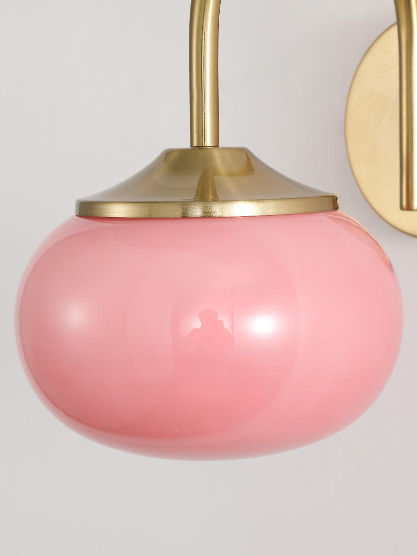 Marshmallow Wall Lamp | Copper & Pink Glass | 14cm Diameter
