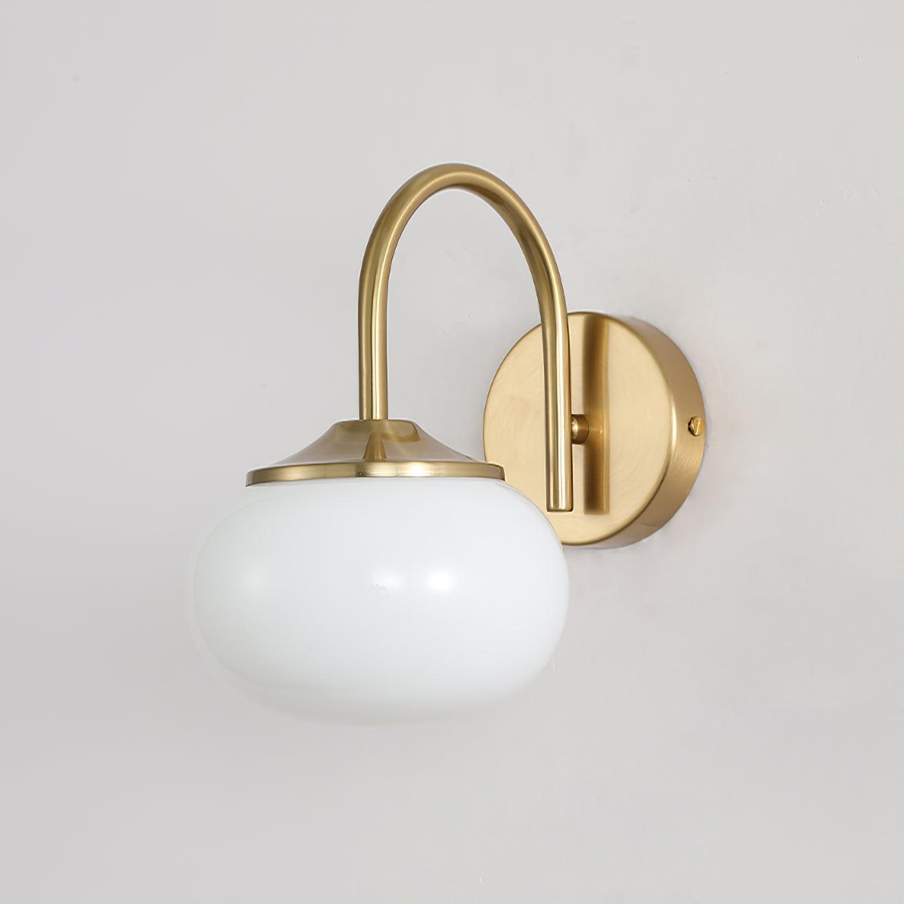 Marshmallow Wall Lamp | Copper & Pink Glass | 14cm Diameter