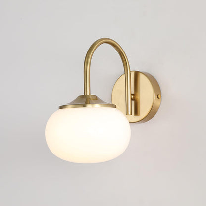 Marshmallow Wall Lamp | Copper & Pink Glass | 14cm Diameter