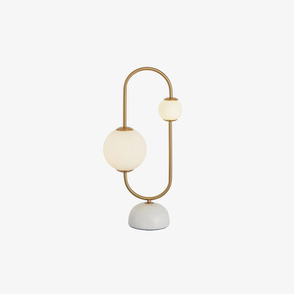 Martha Table Lamp | Gold Frame | White Glass