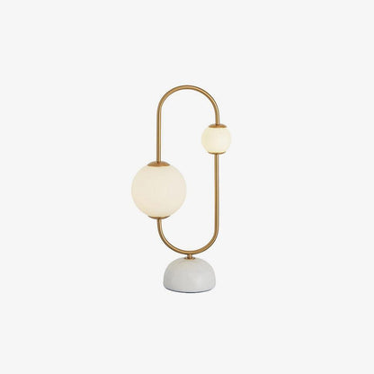 Martha Table Lamp | Gold Frame | White Glass