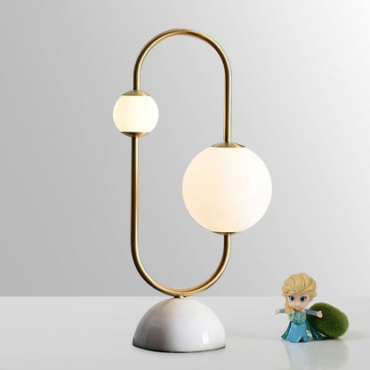 Martha Table Lamp | Gold Frame | White Glass