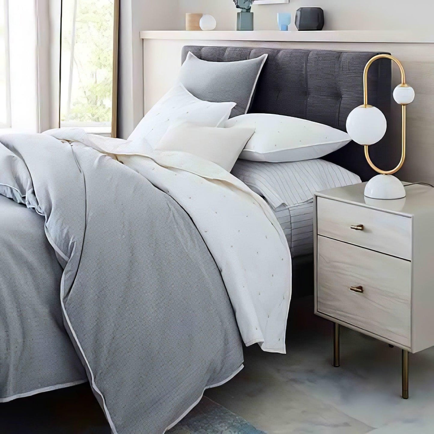 Martha Table Lamp | Gold Frame | White Glass