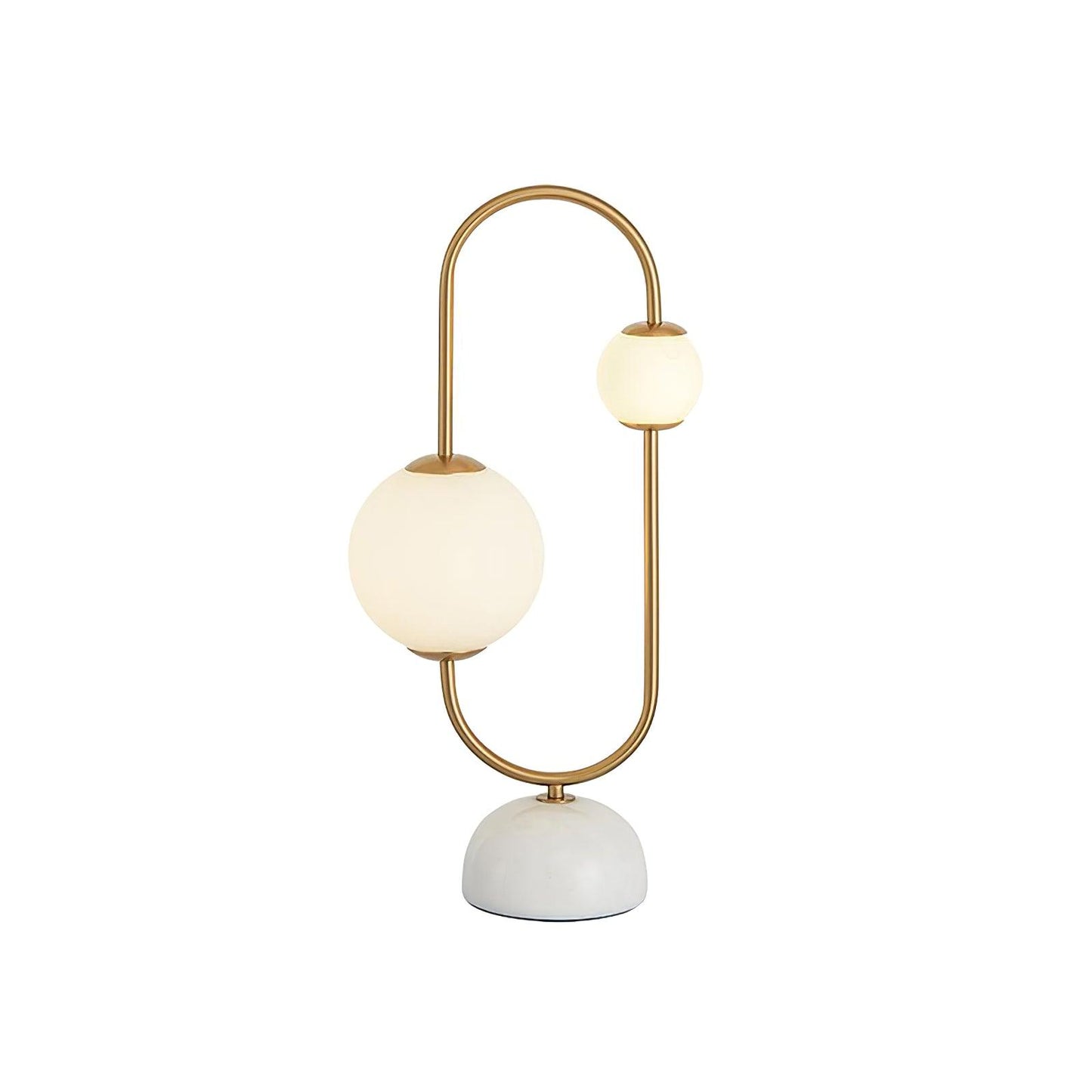 Martha Table Lamp | Gold Frame | White Glass