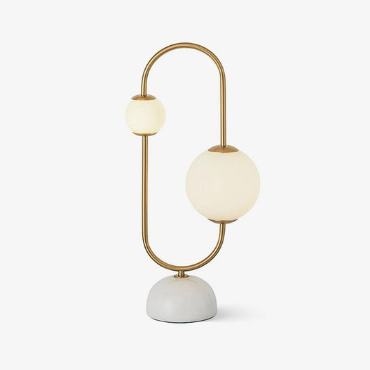 Martha Table Lamp | Gold Frame | White Glass