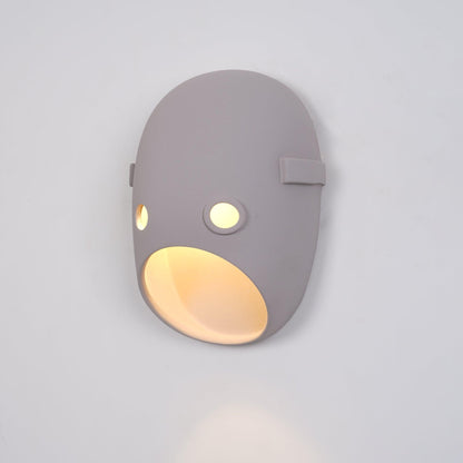 Mask Wall Light | Resin, Aluminum, Iron | Grey
