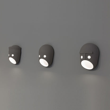 Mask Wall Light | Resin, Aluminum, Iron | Grey