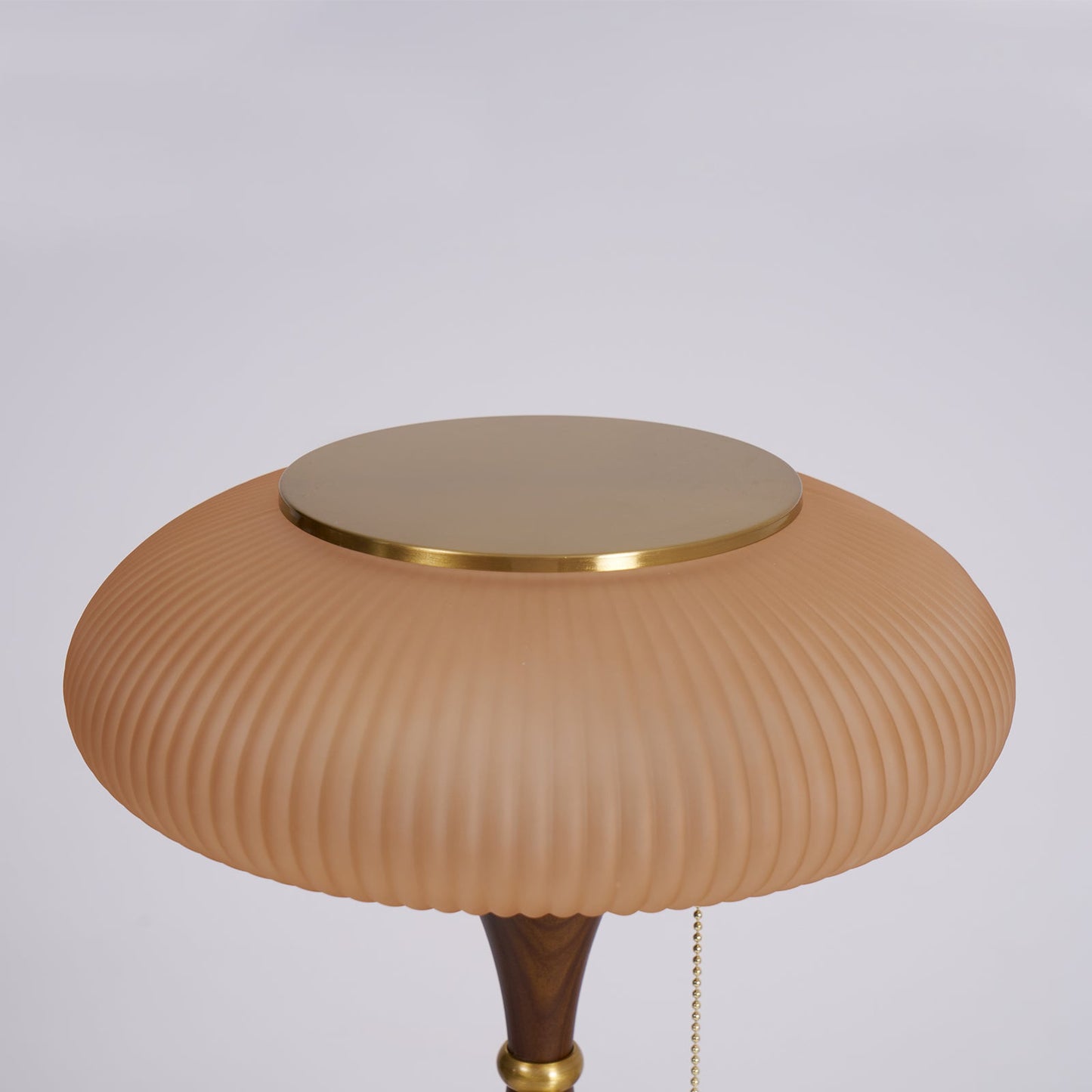 Matsutake Table Lamp | Metal & Wood | Walnut Base Amber Shade