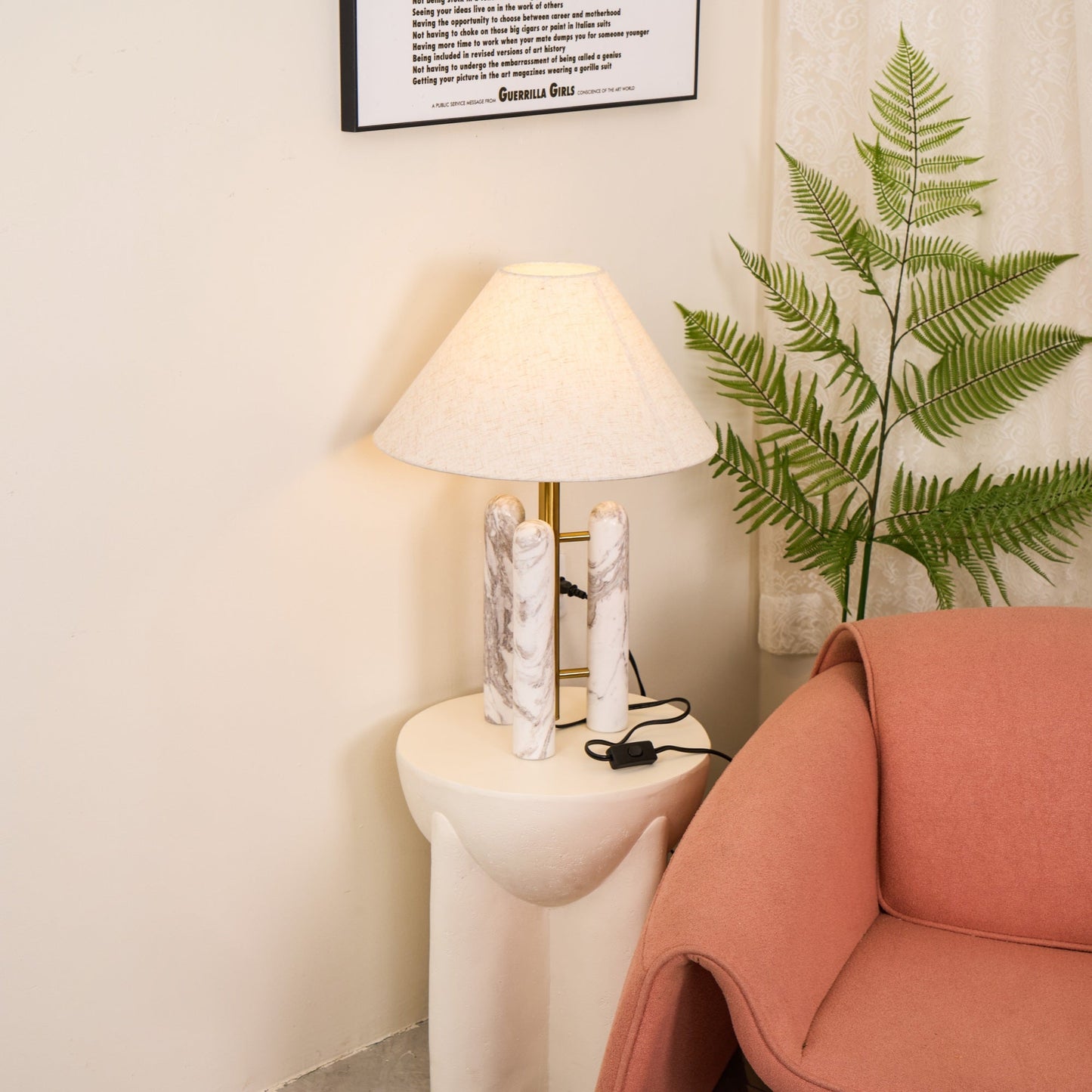 Lloyd Table Lamp | Marble & Metal | White