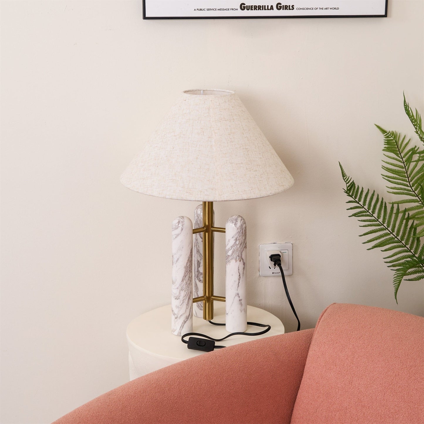 Lloyd Table Lamp | Marble & Metal | White