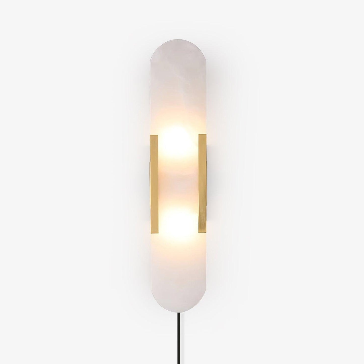 Melange Elongated Sconce | Alabaster & Brass | Wall Lamp