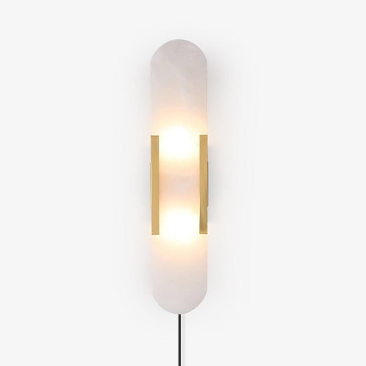 Melange Elongated Sconce | Alabaster & Brass | Wall Lamp