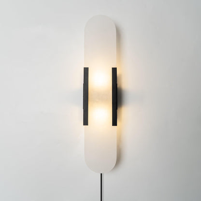 Melange Elongated Sconce | Alabaster & Brass | Wall Lamp