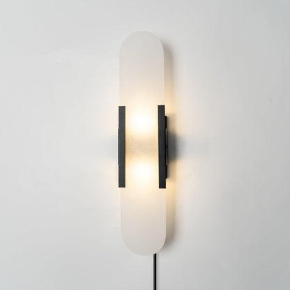 Melange Elongated Sconce | Alabaster & Brass | Wall Lamp
