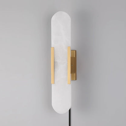Melange Elongated Sconce | Alabaster & Brass | Wall Lamp