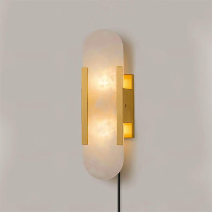 Melange Elongated Sconce | Alabaster & Brass | Wall Lamp