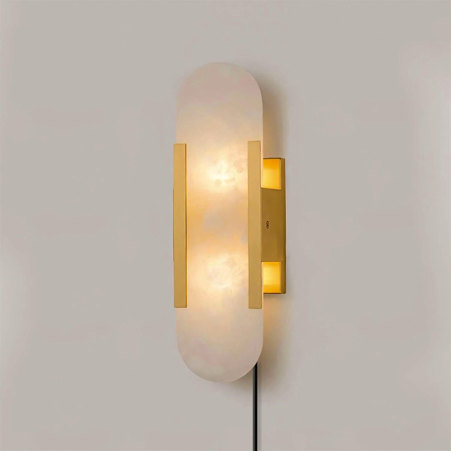 Melange Elongated Sconce | Alabaster & Brass | Wall Lamp