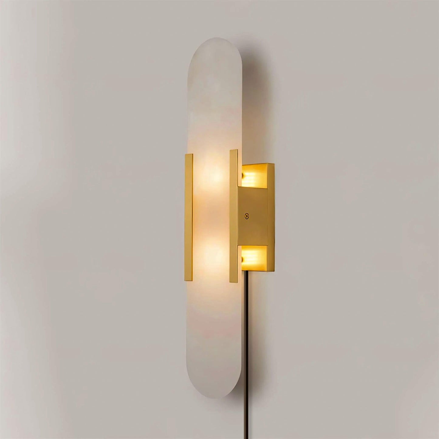 Melange Elongated Sconce | Alabaster & Brass | Wall Lamp