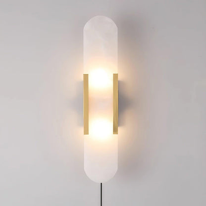 Melange Elongated Sconce | Alabaster & Brass | Wall Lamp
