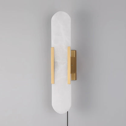 Melange Elongated Sconce | Alabaster & Brass | Wall Lamp