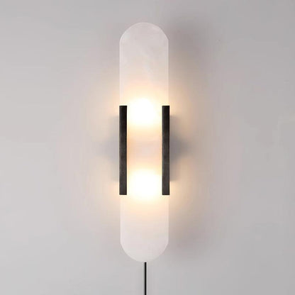 Melange Elongated Sconce | Alabaster & Brass | Wall Lamp