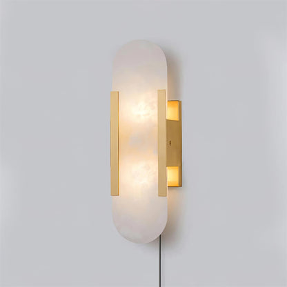 Melange Elongated Sconce | Alabaster & Brass | Wall Lamp
