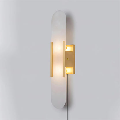 Melange Elongated Sconce | Alabaster & Brass | Wall Lamp