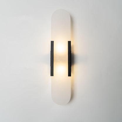 Alabaster Wall Lamp Set | Hand-Crafted Brass Accents | 2 Lights