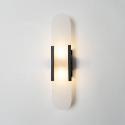 Alabaster Wall Lamp Set | Hand-Crafted Brass Accents | 2 Lights