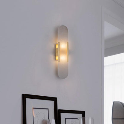 Alabaster Wall Lamp Set | Hand-Crafted Brass Accents | 2 Lights